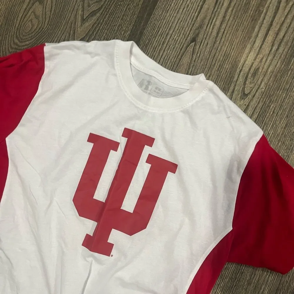 Russell Athletic Mens T-Shirt Indiana Hoosiers Short Sleeve White Red Size M - Picture 2 of 6